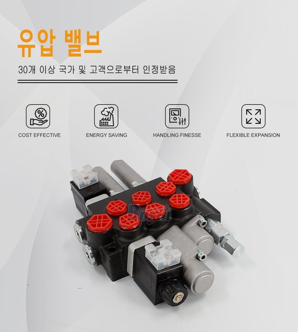 P40-BOT-BQTW1-DCOT 솔레노이드 및 케이블 3 스풀 모노블럭 방향 제어 밸브